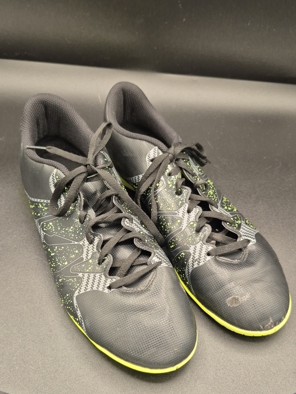 adidas Men's Black Athletic Shoes with Neon Green Accents